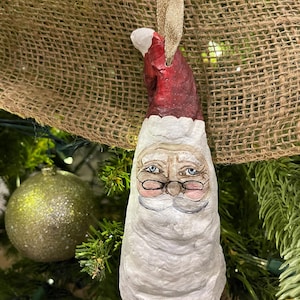 Oyster Shell  Ornament, Christmas Decor, santa ornament, hand painted ornament