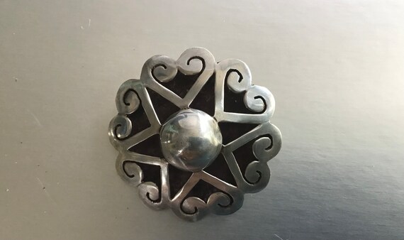 Star and hearts sterling silver brooch. Hallmarke… - image 7