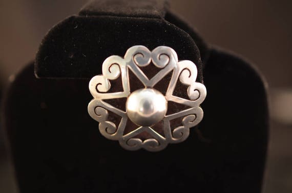 Star and hearts sterling silver brooch. Hallmarke… - image 6