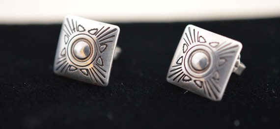 Two sets of small, silver, southwestern-style vin… - image 3
