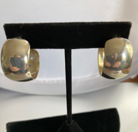 Sterling silver loop earrings with stud fasteners - image 1