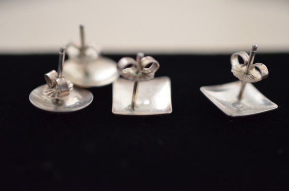 Two sets of small, silver, southwestern-style vin… - image 7