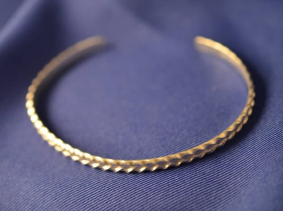 Sterling silver handmade patterned cuff bracelet - image 2