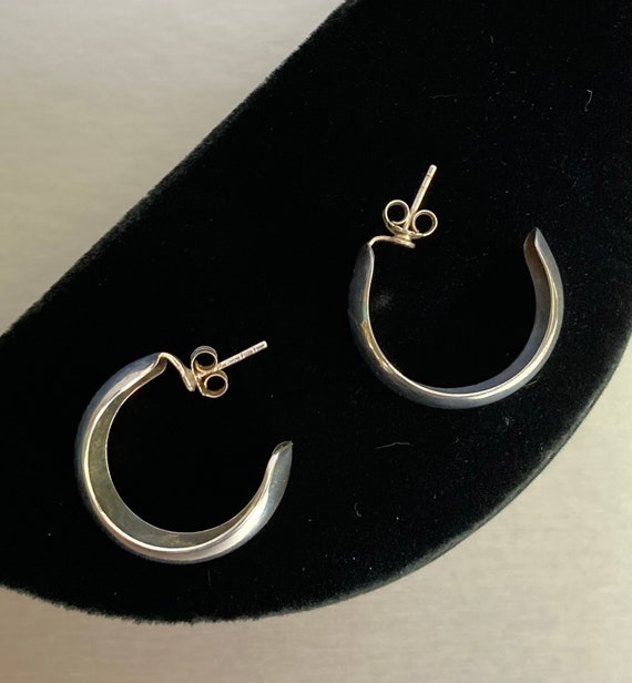 Sterling silver loop earrings with stud fasteners - image 3