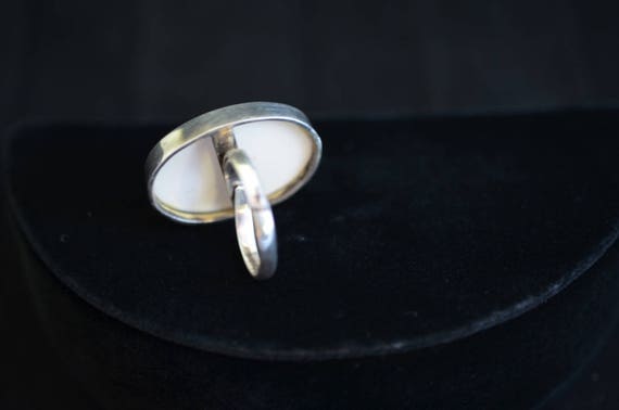 Shell adjustable ring with Nautilus spiral and th… - image 3