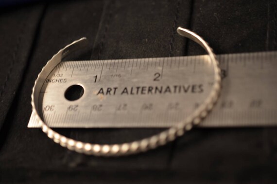 Sterling silver handmade patterned cuff bracelet - image 5