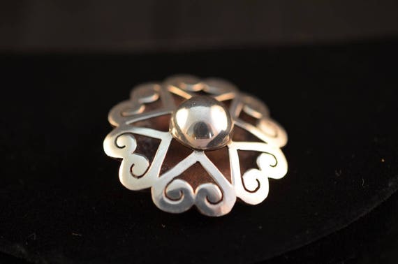 Star and hearts sterling silver brooch. Hallmarke… - image 2