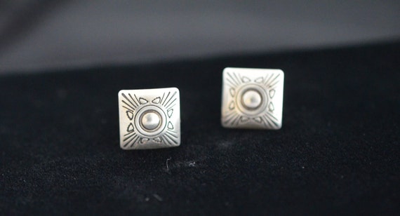 Two sets of small, silver, southwestern-style vin… - image 9