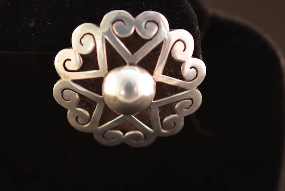 Star and hearts sterling silver brooch. Hallmarke… - image 1