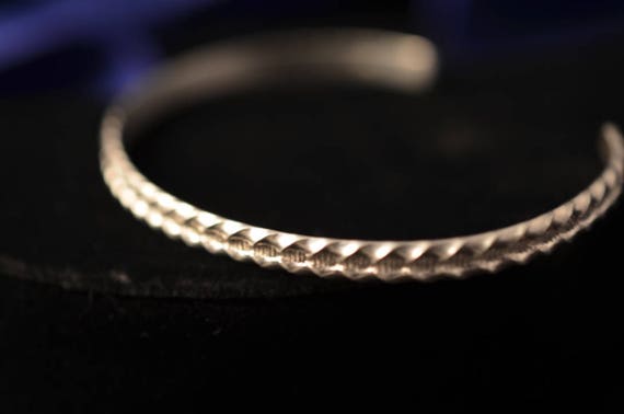 Sterling silver handmade patterned cuff bracelet - image 3