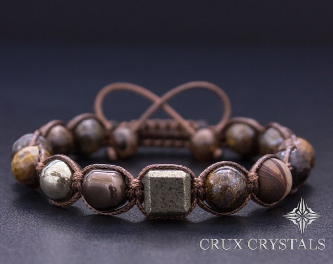 CUBIC Men's Beaded Bracelet, Men's Shamballa Bracelet, Natural Stone ...