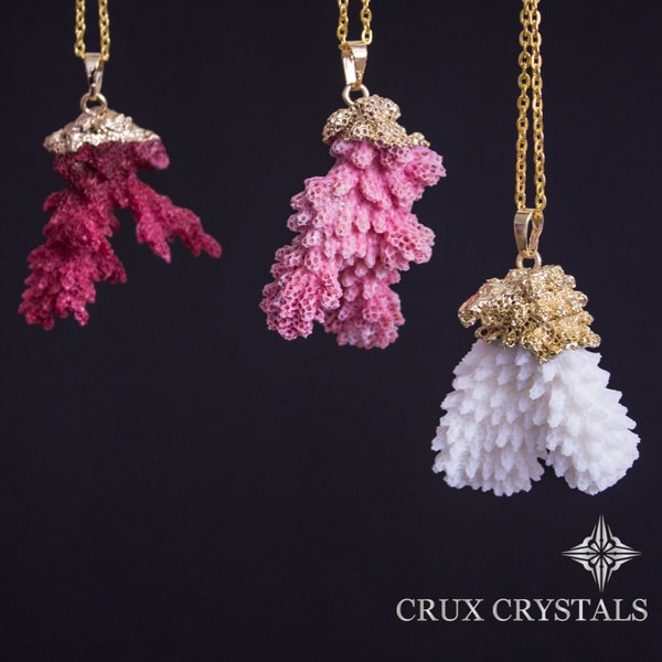 REA!!! Halsband med hänge i naturligt korall, vit/rosa/röd korall, present till henne, uttalandehalsband, boho-halsband i lager-på-lager, present till mors dag