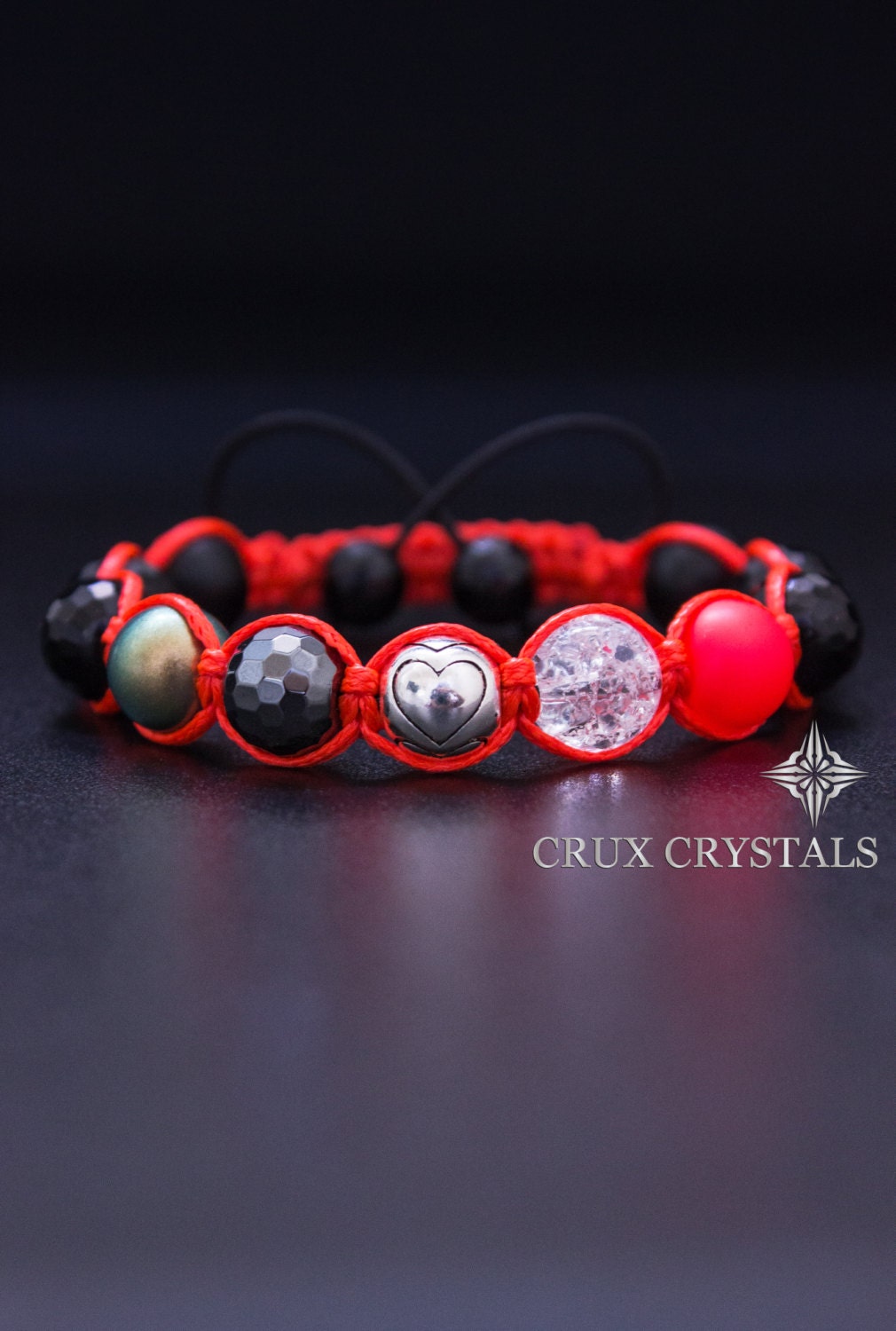 Designer Shamballa Bracelet With A Mix Of Copper And Red Shamballa Beads