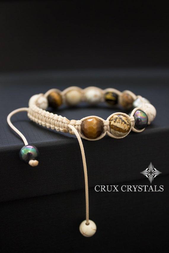 PEANUT BUTTER Women s Shamballa Bracelet Natural Stone Jewelry off