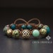 AFRICAN TURQUOISE Brown Macrame Gemstone Beaded Bracelet, Shamballa Bracelet w/ Swarovski Elements, Wrap Bracelet, Boho Stack, Mothers Day 