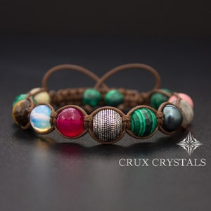VIRGIN FOREST Shamballa pärlarmband Ädelstensarmband, Swarovski pärlor Boho Stack, Opalarmband, Gåva för kvinnor, Mors dag-present