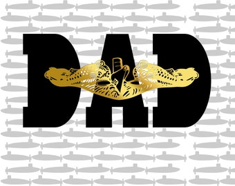 Dad Dolphins | Submariner Father's Day Card | Gold Dolphins