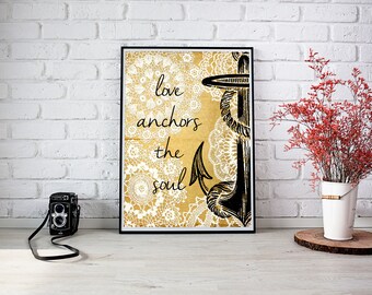 Love Anchors the Soul | Digital Download | Nautical Print | Nautical Wall Art | Anchor Art | Coastguard Print | Submarine Print