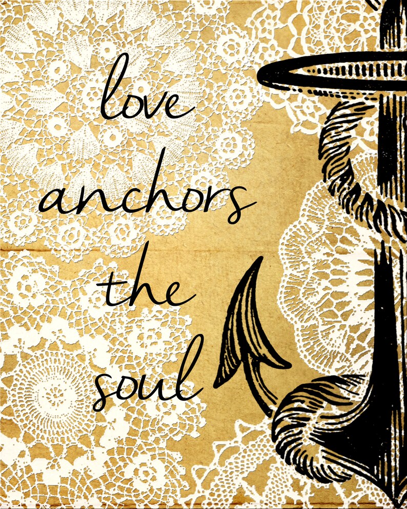 Love Anchors the Soul Digital Download Nautical Print Nautical Wall Art