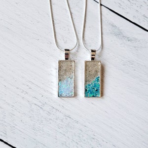 Sanibel Island sand and opal necklace - Beach jewelry - Anniversary gift for women - Beach gifts - Birthday gifts for women