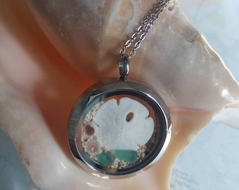 Jamaica Necklace - Locket necklace - Mother's Day gift -  Birthday gifts for her Beach sand locket -Anniversary gift for her