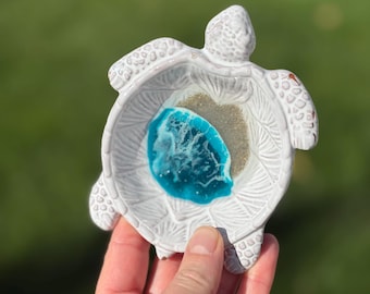 Sanibel Island Turtle - Turtle Ring Dish - Trinket Dish -Turlte Gift -Turtle Gift for Her -Ceramic Turtle Dish - Ring Dish -Beach Decor Dish