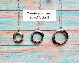 Custom necklace for women - Custom gifts for women - Custom locket - Sand locket - Memory gift - Travel locket - Create your own necklace