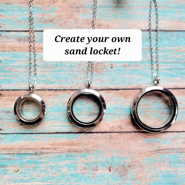 Add your own sand - Custom jewelry - Custom gifts for women - Sand locket - Memory gift - Travel locket - Create your own necklace