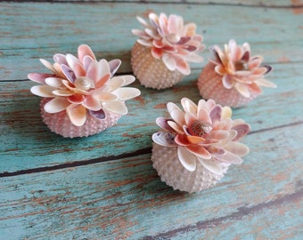 Seashell flowers - Beach decor for home - Beach decor for the bathroom - Sea urhcins - Birthday gifts for women - Shell decor