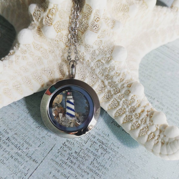 Tybee Island necklace - Lighthouse jewelry - Beach gifts - Beach jewelry - Gift for her -  Gifts for women - Sand necklace