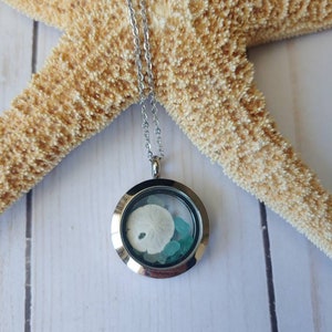 Seaglass locket necklace - Anniversary gifts for women - Birthday gift for mom - Beach gifts- Beach gift ideas - Anniversary gift