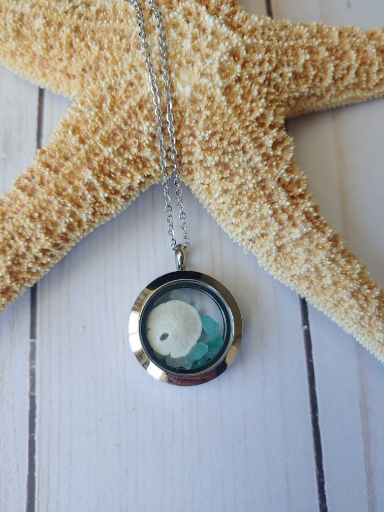 California Beach Rock with PEACE Charm Necklace Original Design Handmade Mother's Day or Birthday Gift