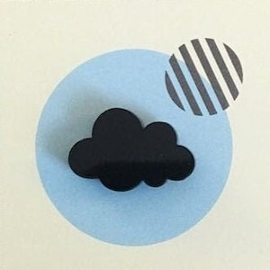 Little Black Cloud Lapel Pin / Tie Tack - Laser Cut Acrylic - Bad Luck - Bad Day Humor - Cloudy Day - Storm Cloud Pin