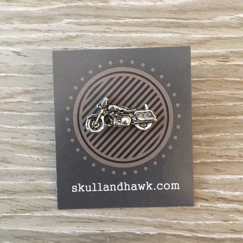 Motorcycle Lapel Pin / Tie Tack Silver Tone Biker Gift Etsy