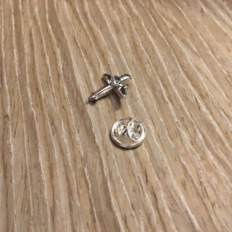 Airplane Lapel Pin / Tie Tack Silver Tone Plane Pin Etsy