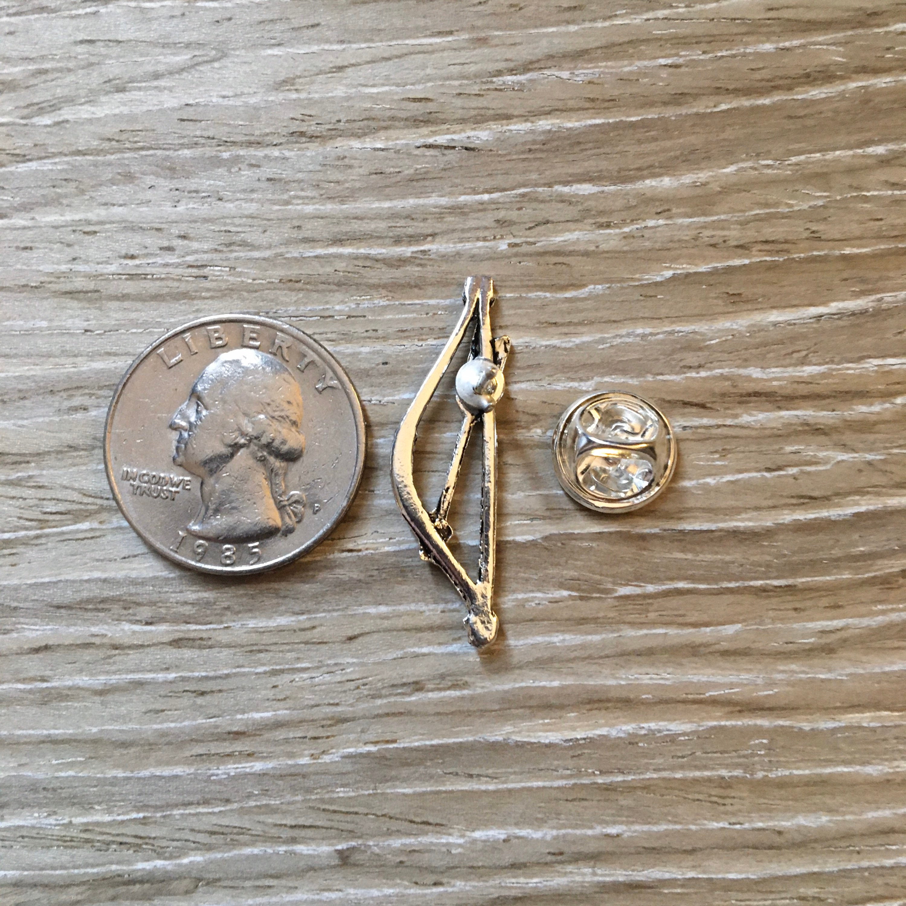 Bow and Arrow Lapel Pin Silver Tone Men's Fashion Etsy