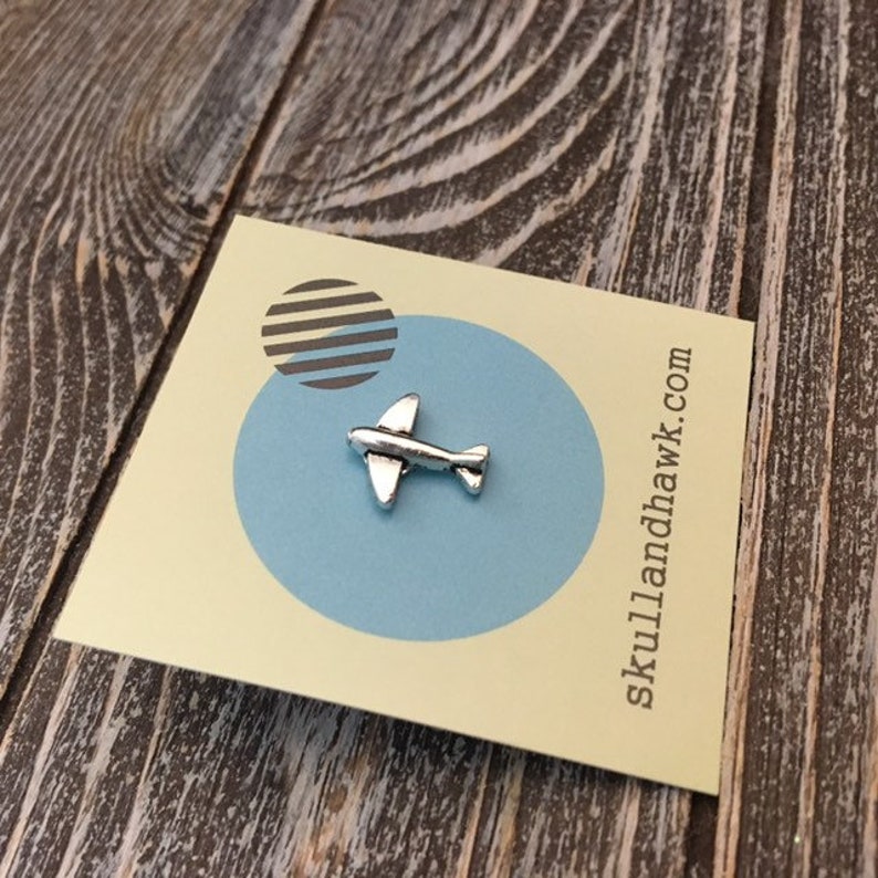 Tiny Airplane Lapel Pin / Tie Tack Silver Tone Tack Etsy