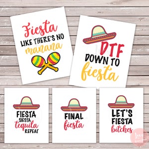 Fiesta Decor Sign Package - Printable Signs - Instant Download - Bachelorette Party