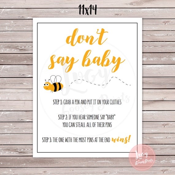 Don't Say Baby Instant Download Printable Game / Sign - Etsy