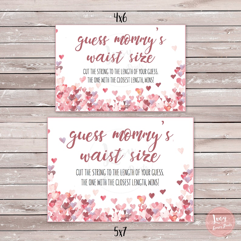 Guess Mommy's Waist Size Printable Game Instant Etsy