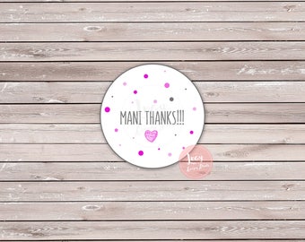 Mani Thanks Printable Favor Tags, Babyparty / Sprinkle, Junggesellenabschied / Brautparty, Pink