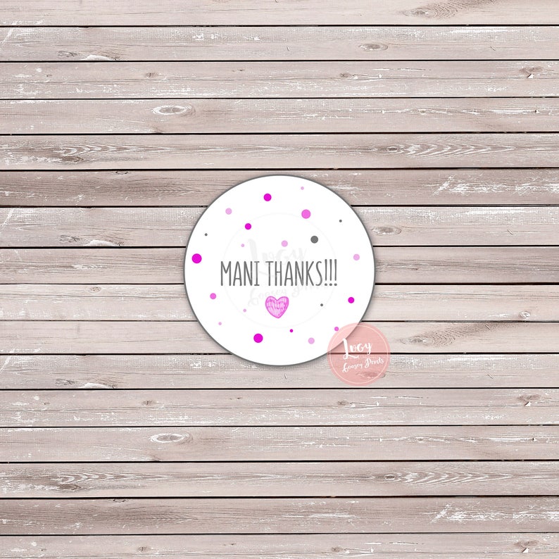 Mani Thanks Printable Favor Tags, Baby Shower / Sprinkle, Bachelorette ...