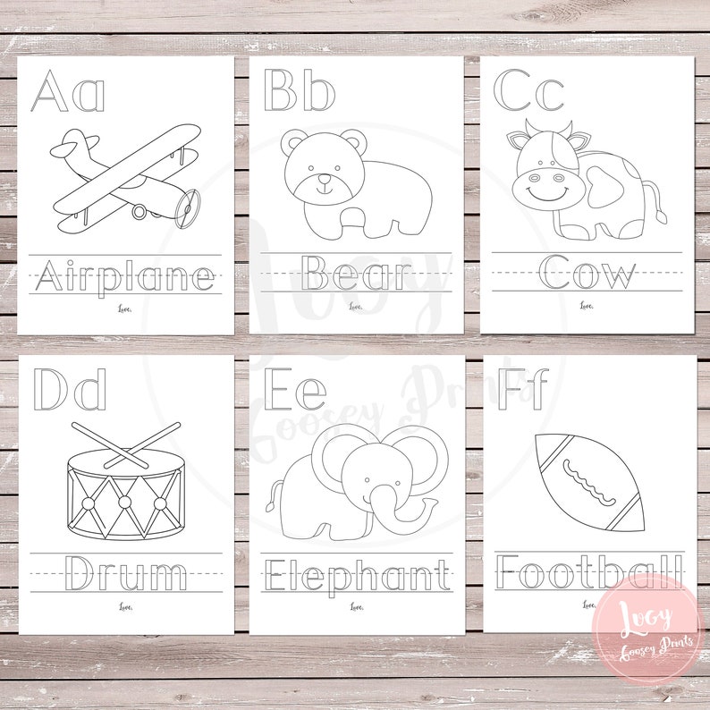 Baby Shower Coloring Book - Baby's First ABCs - Instant Download - Printable Game / Activity - Baby Sprinkle image 2