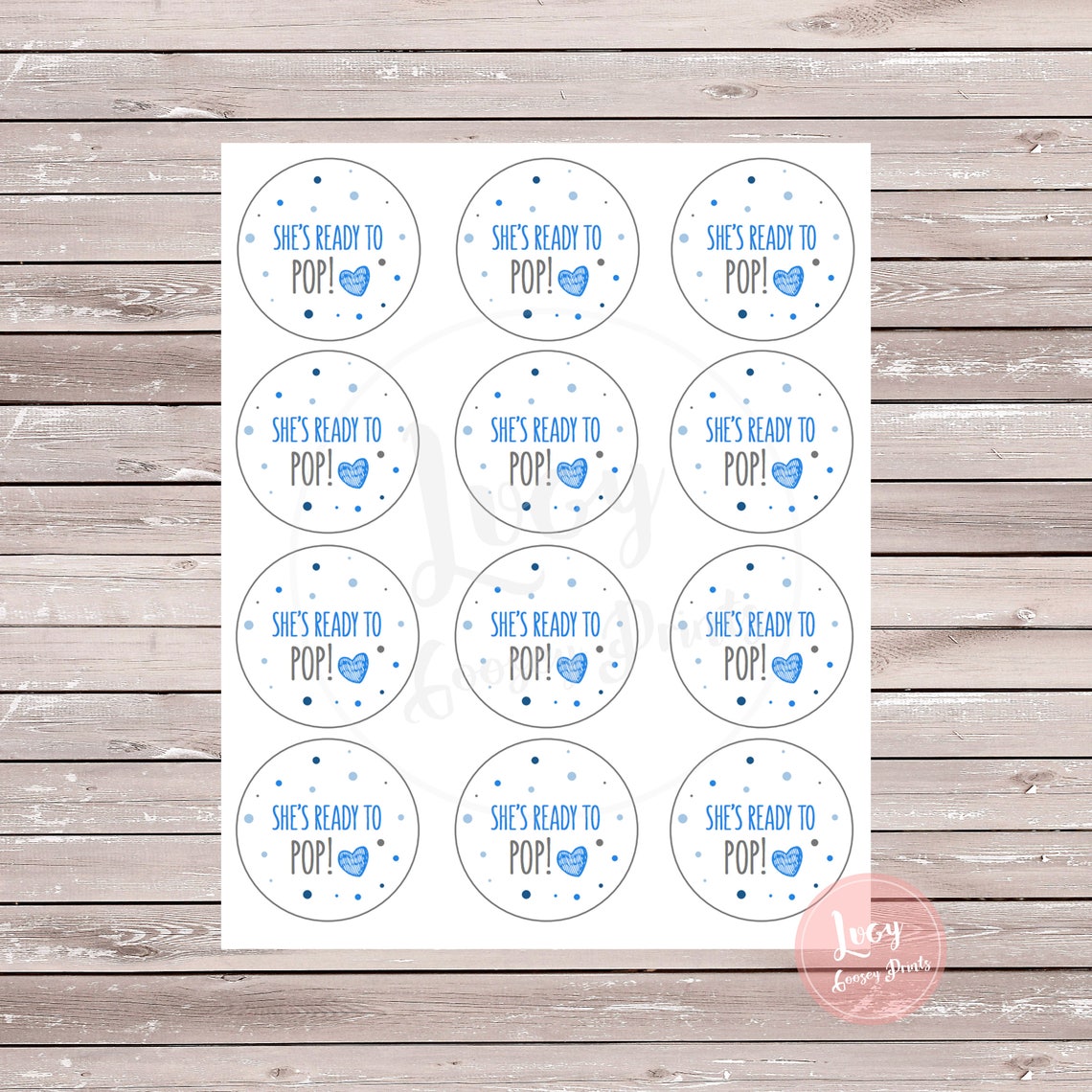 Ready to Pop Printable Tag, Instant Download, Baby Shower / Baby ...
