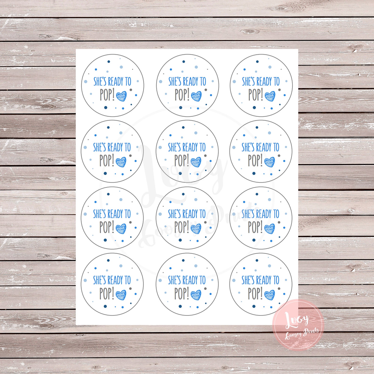 Ready to Pop Printable Tag, Instant Download, Baby Shower / Baby ...