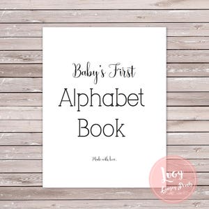 DIY Alphabet Book, Baby Shower, Instant Download