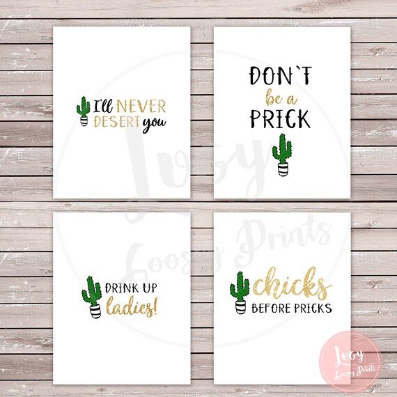 Bachelorette Party Signs - Desert / Cactus Theme - Instant Download - Printable Signs