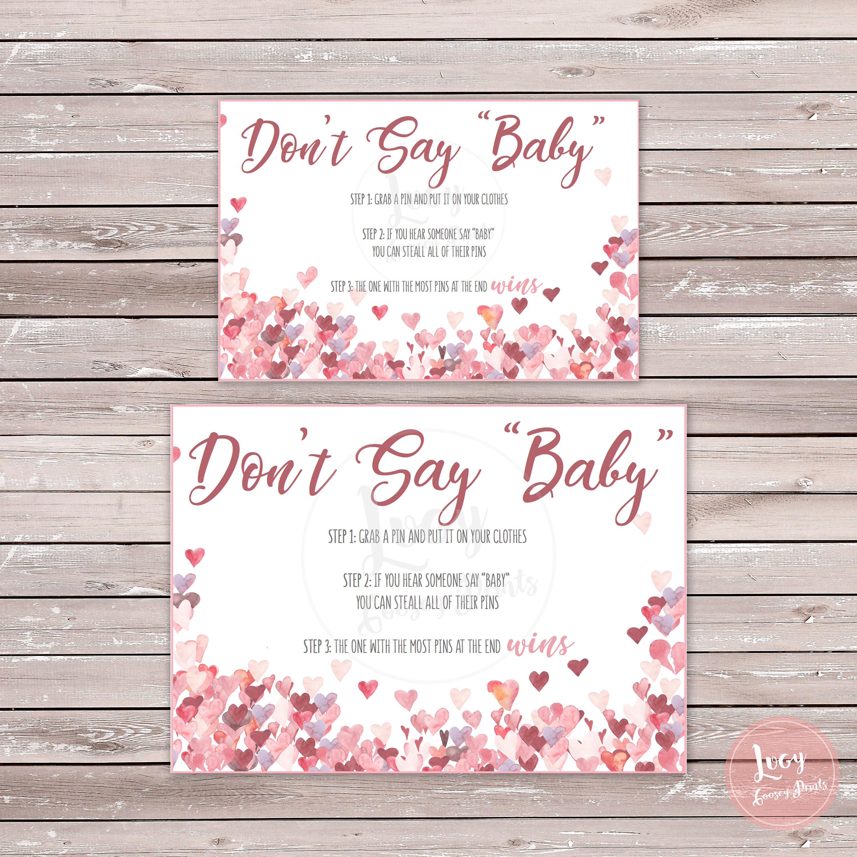 Don't Say Baby Instant Download Printable Game Baby Shower / Sprinkle ...
