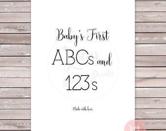 DIY Baby's First ABC and 123s - Instant Download - Printable, Baby Shower / Baby Sprinkle Activity