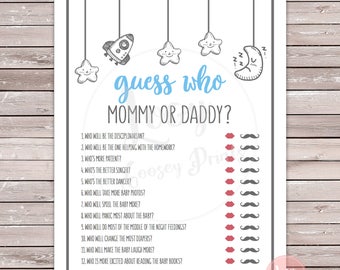 Guess Who Printable Game - Instant Download - Baby Shower Game